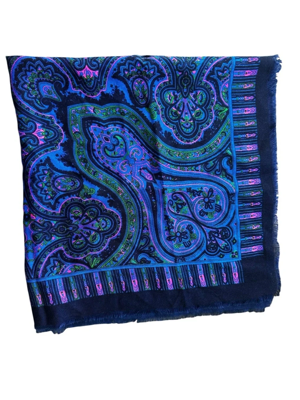 Paisley Scarf - Blue & Purple 30.5x30